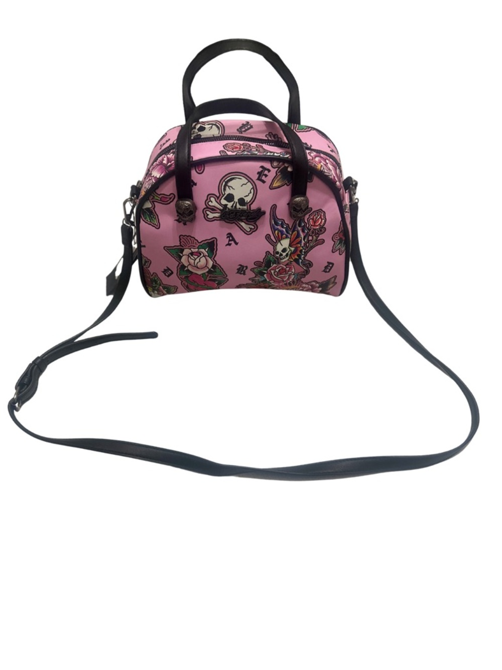 Ed Hardy Y2K lunch tote tattoo print floral graphics NWT